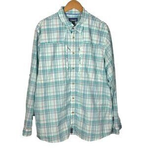 D Patagonia Mens Long Sleeve Sun Stretch Shirt size L